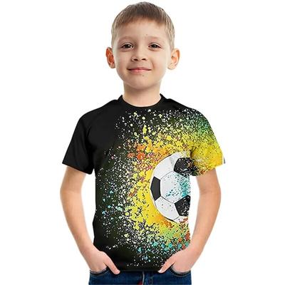2023 Children Fashion Football 3D T-Shirt  Soccer Print  Boy  Girl  Casual T Shirt 4-14Y Teen Kids Cool Clothes Tops