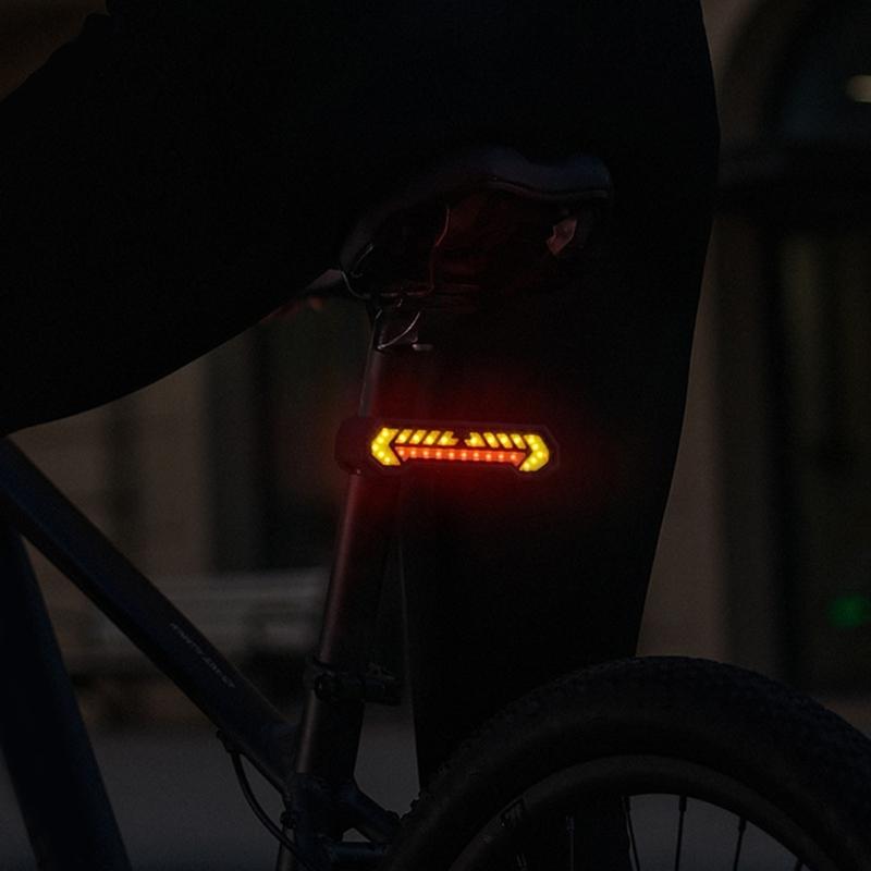 Rechargeable Bicycles Tail Light With Wireless Remote Control And Turn Signal Projection For Enhances Cycling Safety