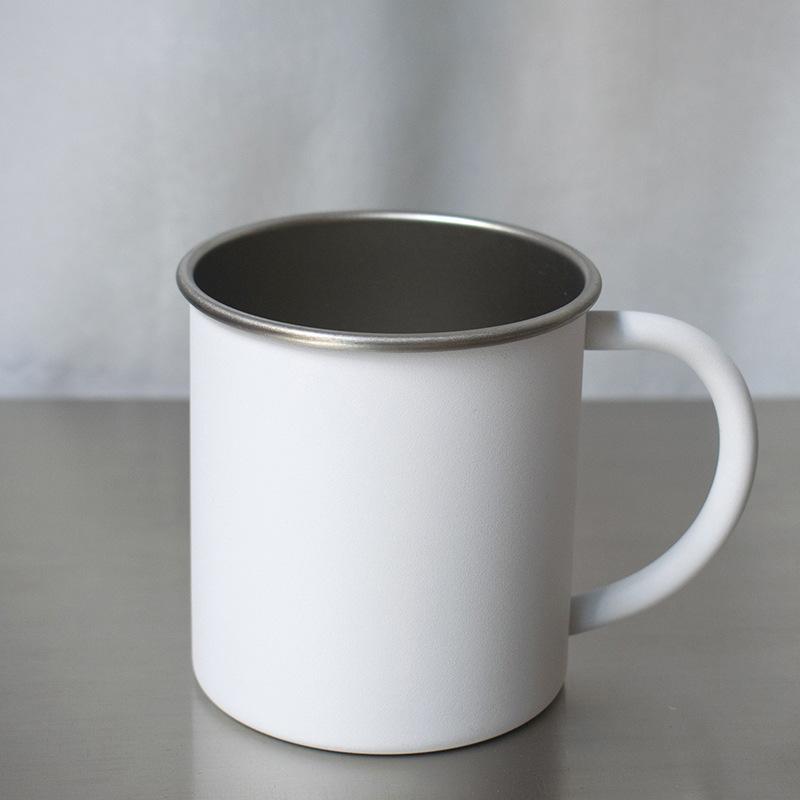 Одностенная чашка из нержавеющей стали 304 с напылением настольная кружка для воды портативная кружка с ободком кофейная кружка кружка пивная кружка 400ml слоновая кость