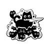 Cartoon black cat series brooch creative versatile personalized fashion clothing accessories black cat knife metal badge