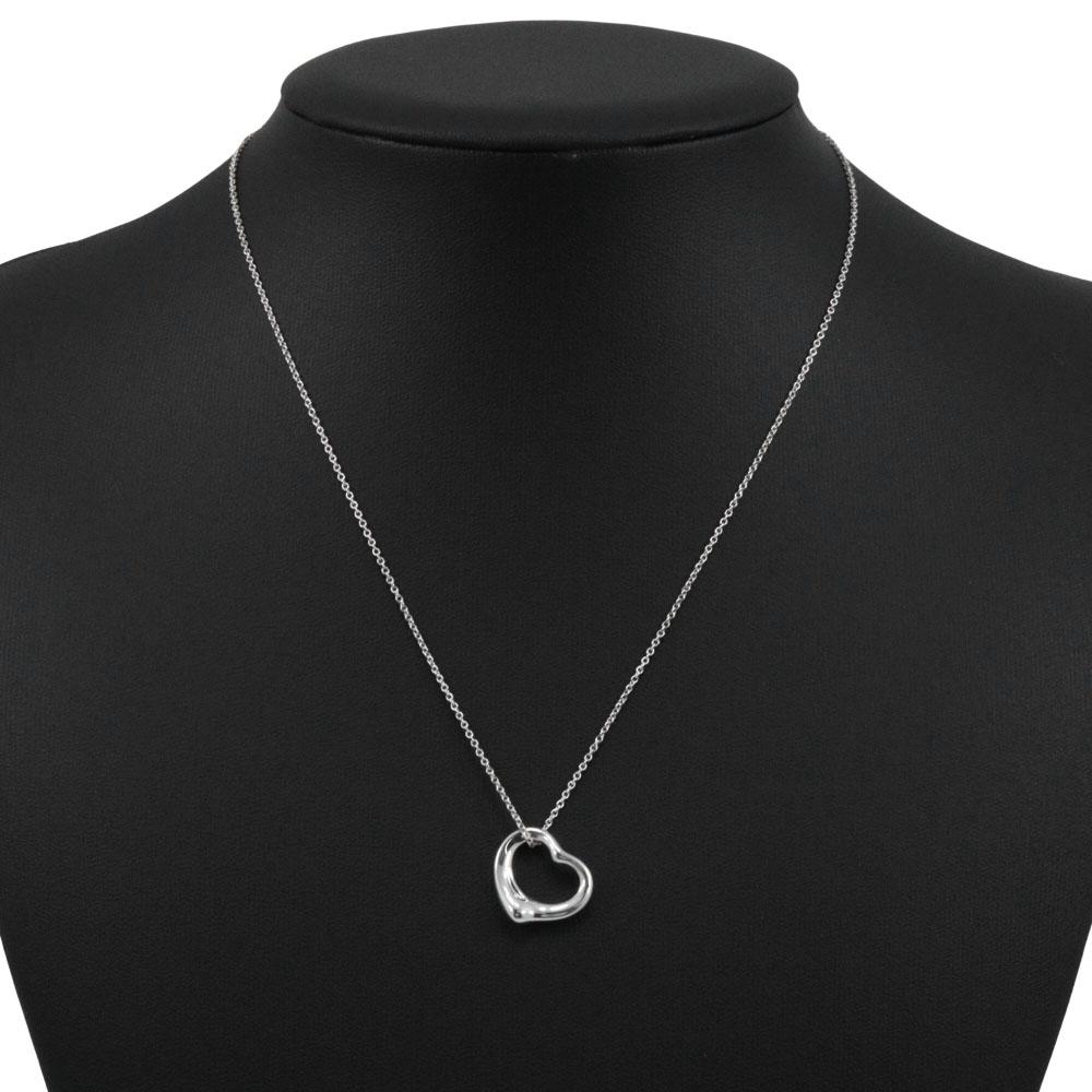 TIFFANY&Co. Open heart Necklace Elsa Peretti Silver925 heart 2.6g Women Used