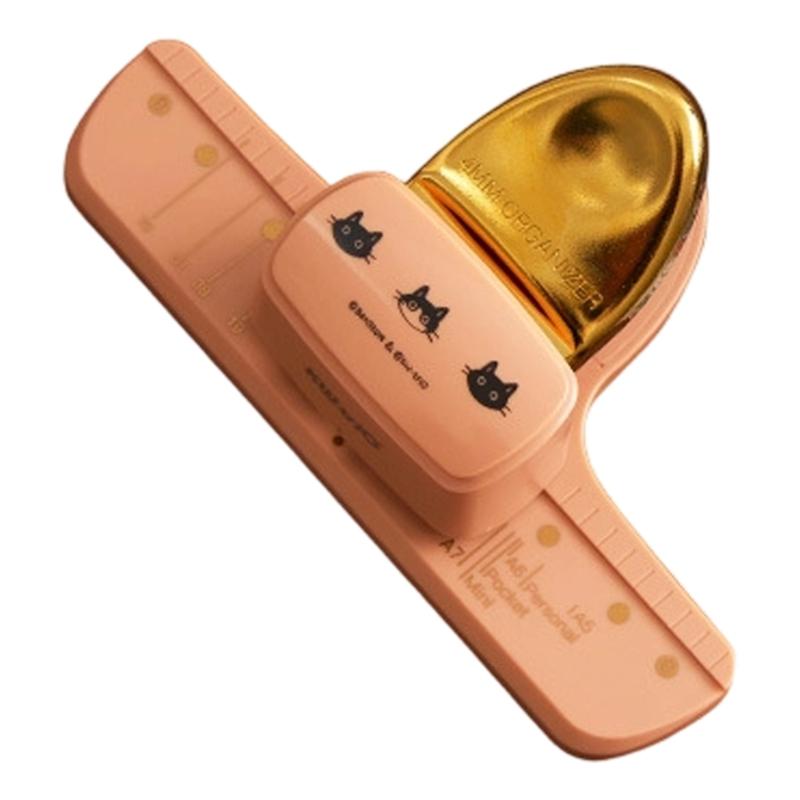 

Professional 3 Hole Paper Puncher 8 Sheets Capacity Heavy Duty 4mm Round Hole Punches for Document File Management розовый