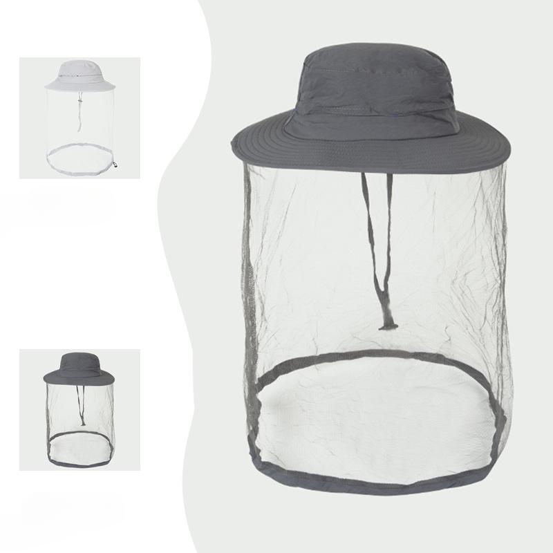 Sommar Utomhus Solskyddshatt Meshmask UV Solhatt Myggbett Fiskehatt Andningsbar Fiskarhatt
