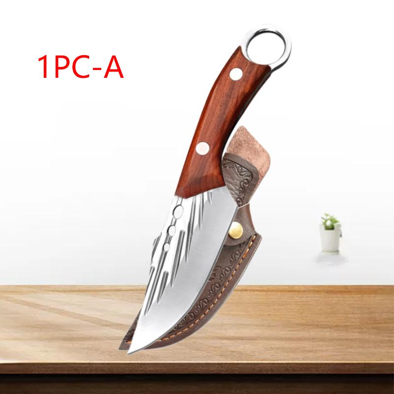Handmade Forged Chef Butcher Cleaver Stainless Steel Multi-Purpose Professional Kitchen Knives for Fruit BBQ Cooking