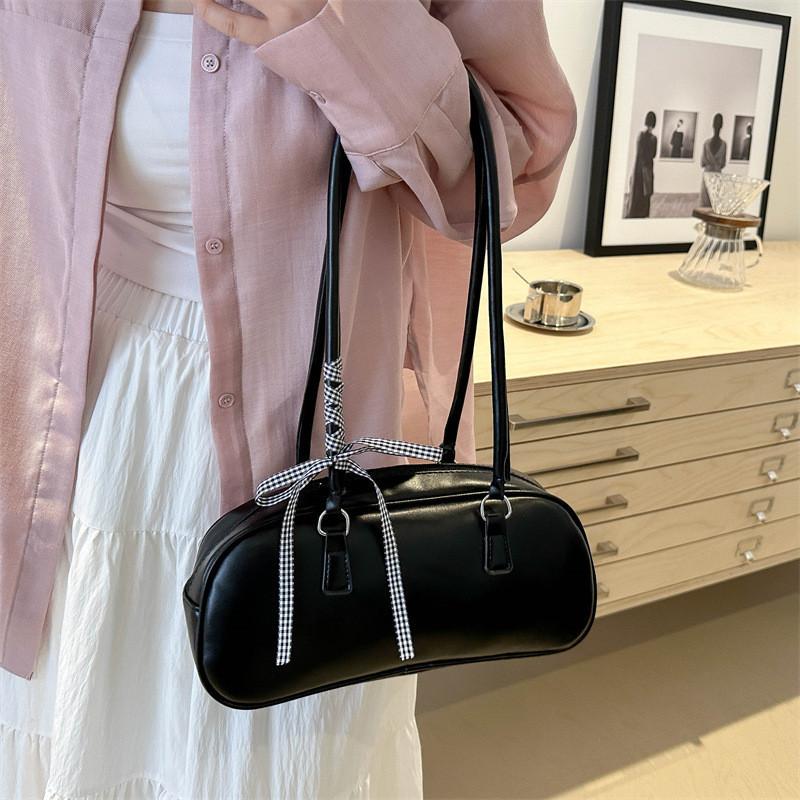 Trendy Summer 2024 Korean Style Pu Handbag For Women With Bowknot Accent