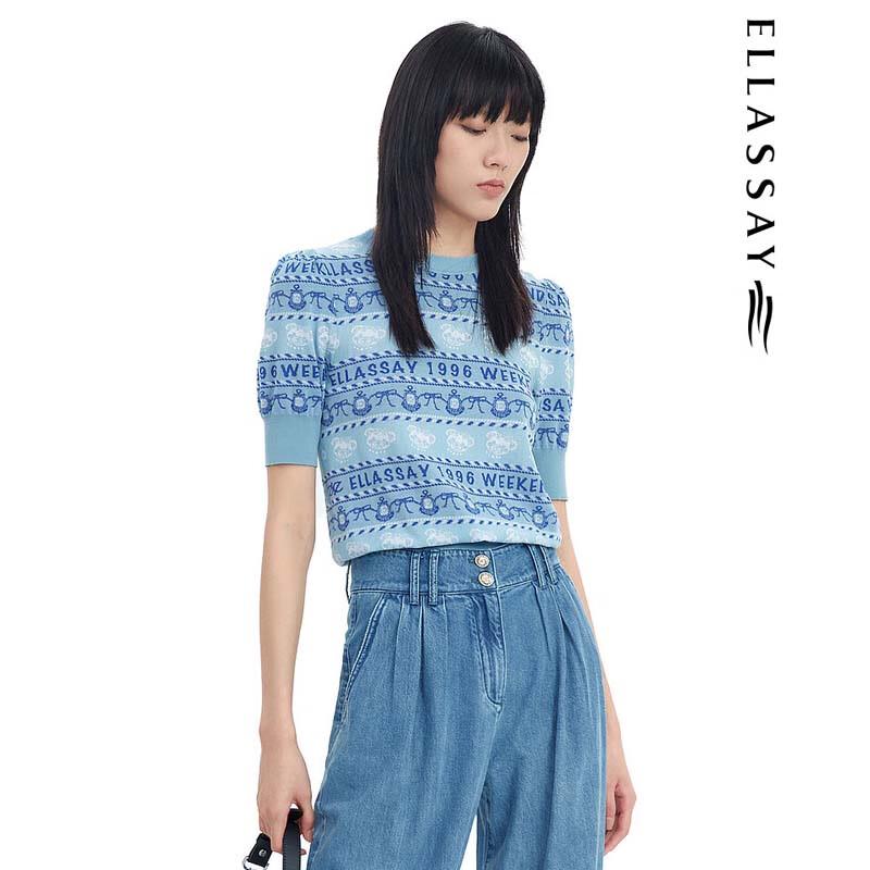 ELLASSAY Women's Nautical Knit Sweater EWW331M02600