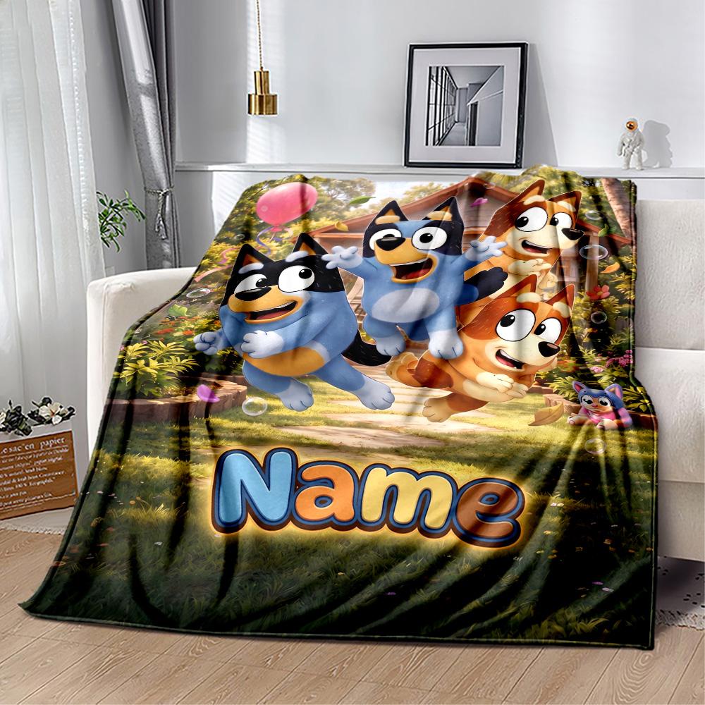Beach Friends Adventure Personalized Name Blanket Multi-purpose Personalized Blanket Soft & Cozy Throw For Sofa Couch Office Chair Nap All-Season Use