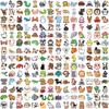 100PCS Cute Animals Cartoon Stickers Waterproof DIY Phone Laptop Guitar Notebook Suitcase Cup Kid Toy Graffiti