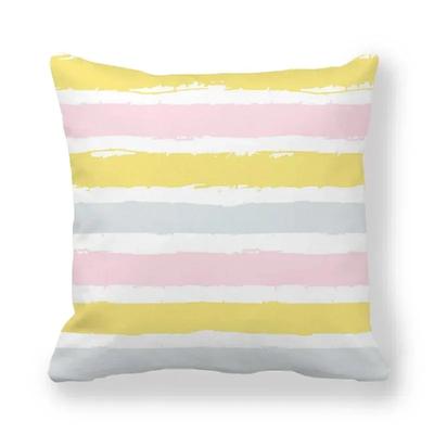 Federa Cuscino Stampata a Strisce Colorate per Casa Camera da Letto Soggiorno Copricuscino per Divano X Federa in Pelle di Pesca