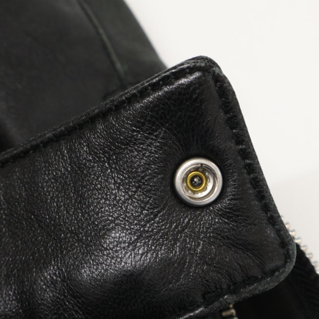 nano universe 668-9213001 Black Lamb Leather Single Rider's Jacket Jacket M blackUsed