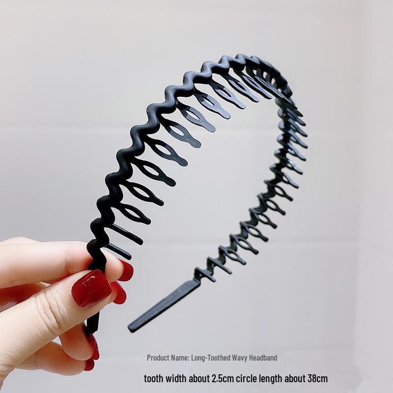 Women's Non-slip Black Headband with Teeth for Face Washing & Facial Masks