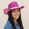 Pailletten Western Cowboyhut Schimmernder Cowgirlhut Modischer Bowlerhut Halloween Party