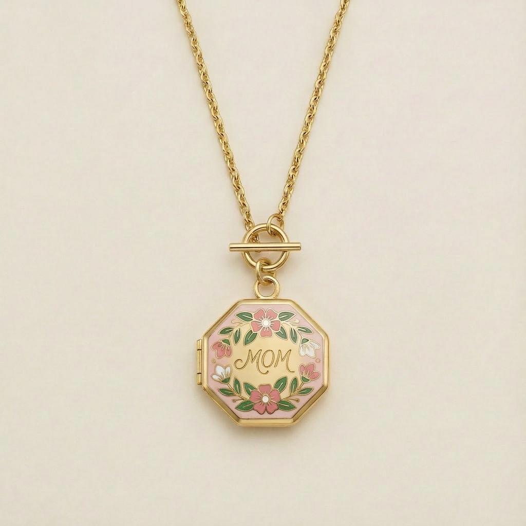 

Heart Pendant Necklace Stylish Clavicle Chain Necklace Gold Plated Necklace Floral Openable Locket Pendant For Outings Mother S