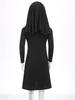 Girls Nun Halloween Costume Long Sleeve Contrast Color Stretch Dress Matching Nun Hat Accessory Set