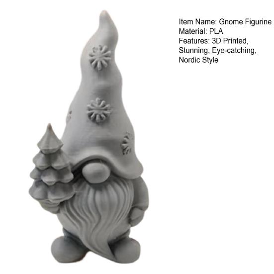 Flower Gnome Figurine, 3D Printed Small Gnome Garden Statue, Cute Dwarf Ornament for Yard, Lawn, Patio Decor