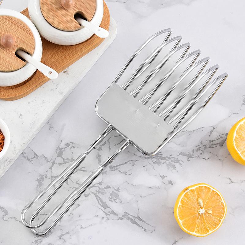 Stainless Steel Multifunctional Bread & Ham Slicer/Barbecue Tongs Ham Clamp