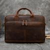 Retro Laptop Briefcase Bag Genuine Leather Handbags Casual 15.6" Business Bag Daily Working Tote Bags Men Male Bag for Documents