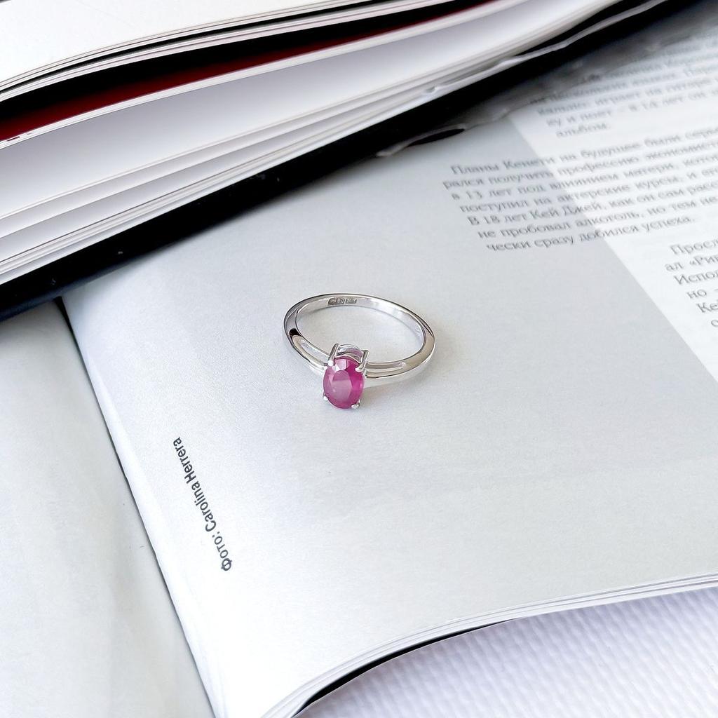 Silver Ring with Natural Ruby 1.05ct, Product Weight 2.52 G (2165118)