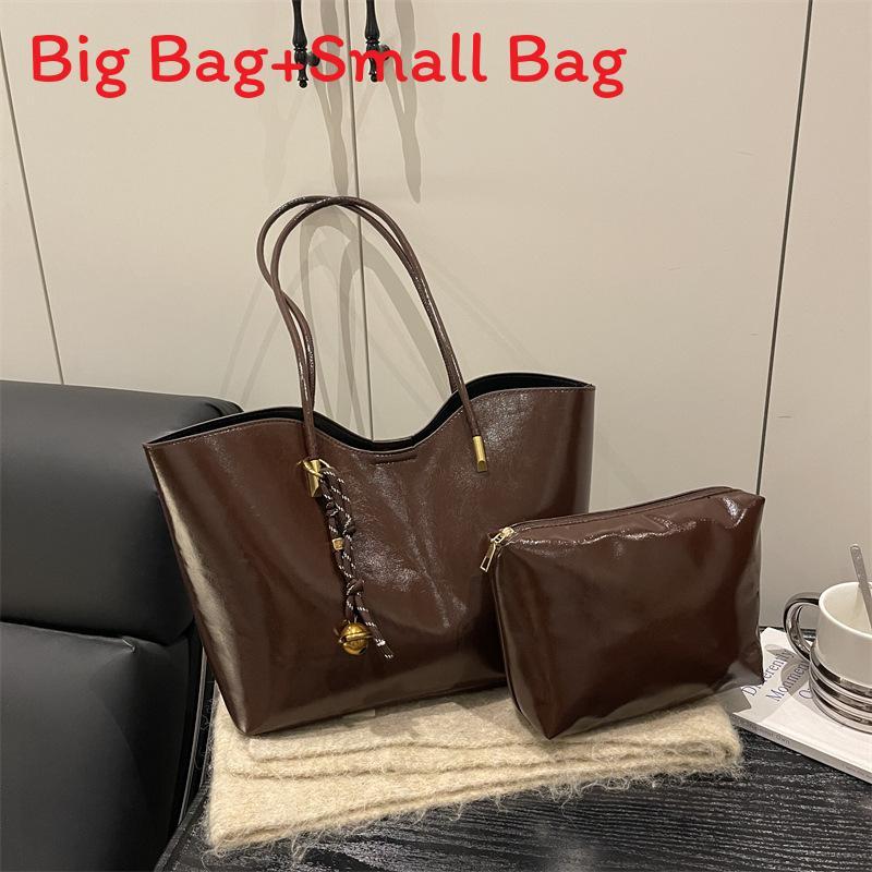 

Retro Minimalist Single Shoulder Bag For Women With Large Capacity And Magnetic Closure For Daily Use коричневий