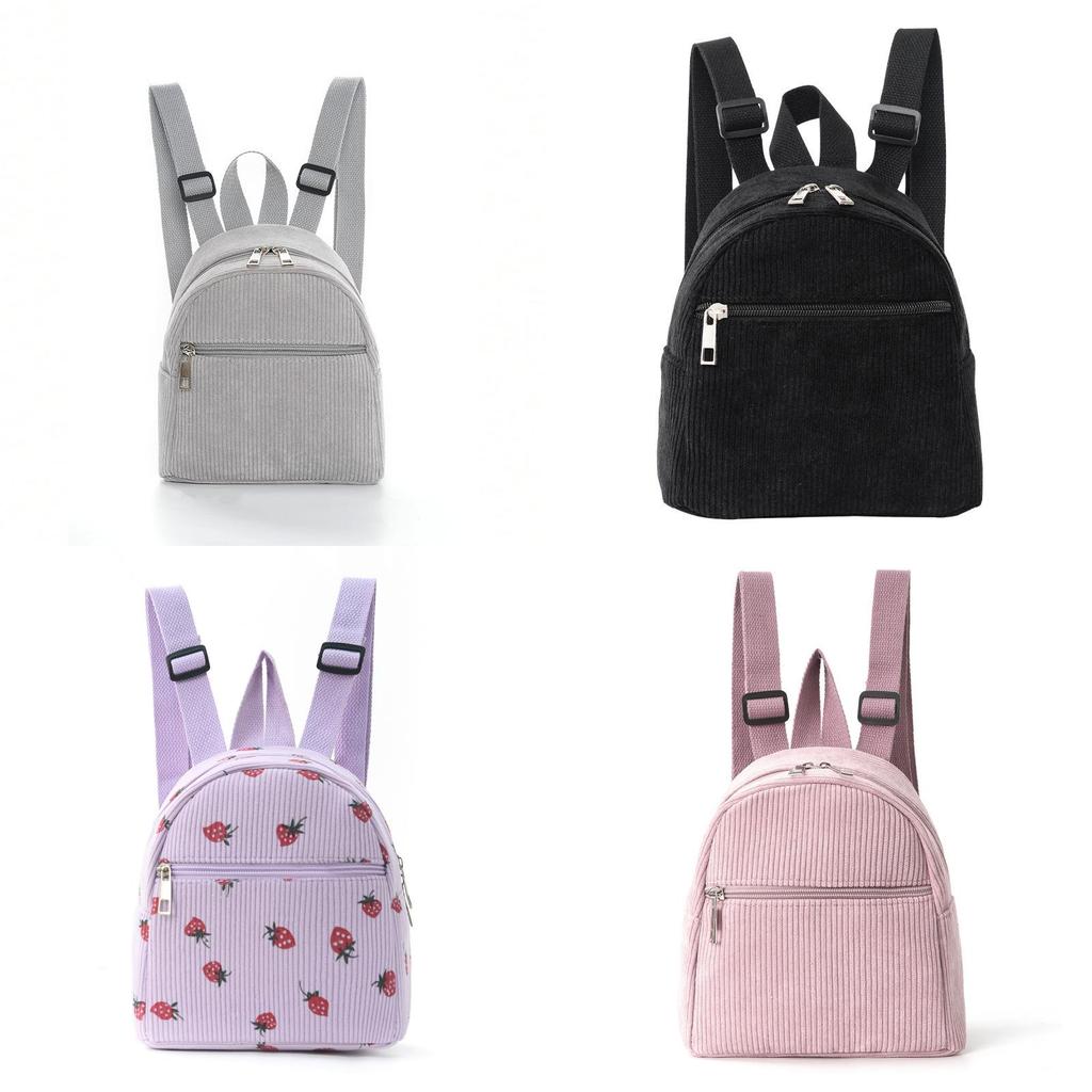 Cord-Rucksack für Damen mit Reißverschluss für den täglichen Freizeitgebrauch