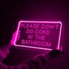 Planzo Please Don't Do Coke In The Bathroom Pink LED Neon Sign Home Bedroom Bathroom Game Room Bar Store Wall Art Decor Sign Birthday Party Christmas