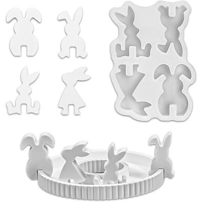 1PC Silicone Moulds Easter Bunny Silicone Mould Rabbit Spring Easter Bunny DIY Decoration for Candle Holder Crafts
