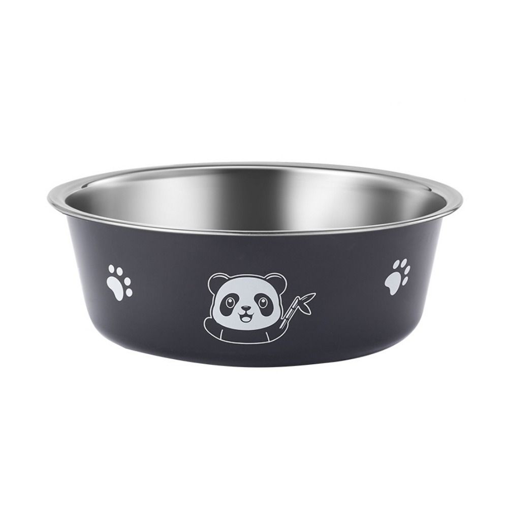 Non-slip Stainless Steel Dog Bowl Cartoon Pet Food Drinking Tray Dogs Food Water Feeder  Indoor