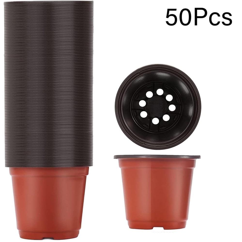 Plastic seedling pots, 50 pieces of 4-inch mini seedling pots