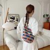Color Plush Dots Women's Bento Handbags Retro Design Female Fluffy Bucket Bags Large Capacity Shoulder Bag Purse Casual Tote