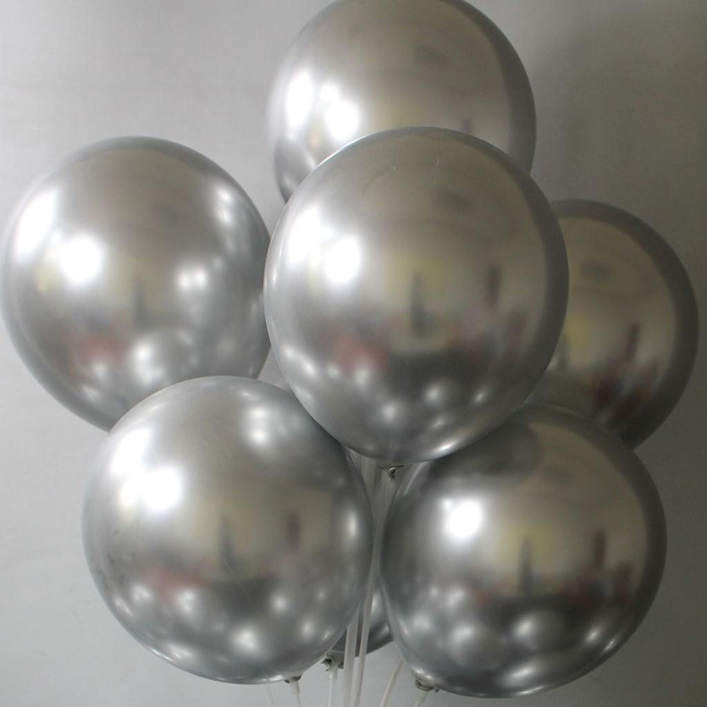 12inch 2.8g Chrome Thickened Metal Balloons Pack for Birthday Wedding Party Backdrop Decoration Bulk Balloon Decoration 50pcs