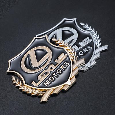 2Pcs Car Logo Badge Window Trunk Metal Sticker Accessories For F-SPORT ES RX NX LS UX LM LX GX LC RZ IS CT GS RC HS SC TX