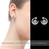 Exquisite S925 Sterling Silver Moissanite Star and Moon Stud Earrings for Pierced Ears