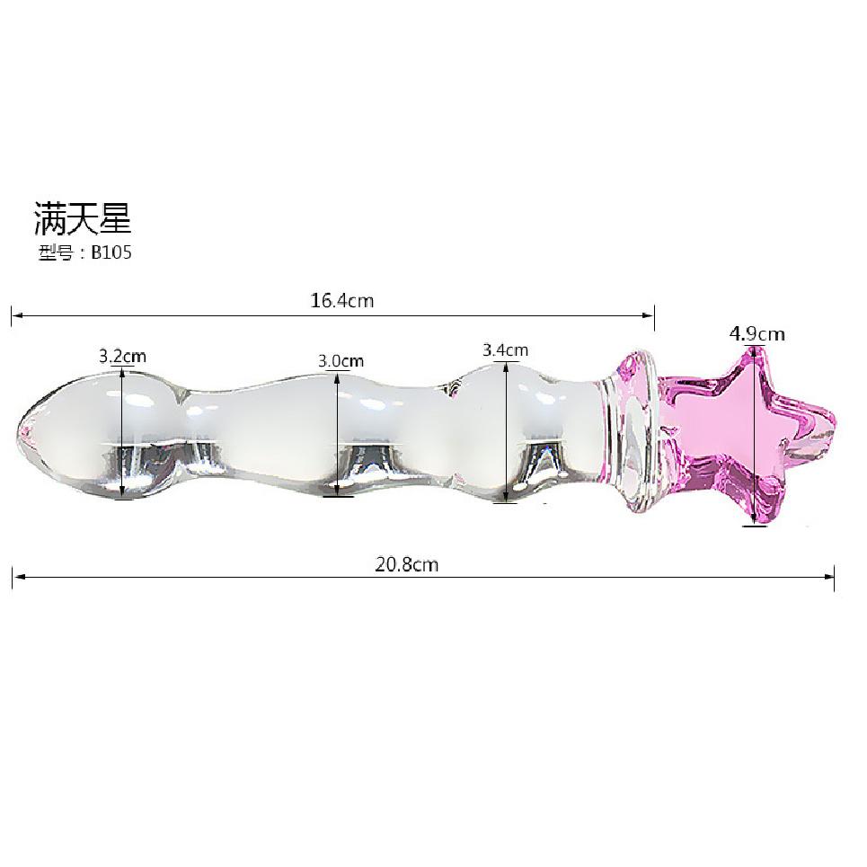 Crystal Glass Sex Toys Anal Beads Masturbation Massage Stick Simulation Penis Adult Sex Tools