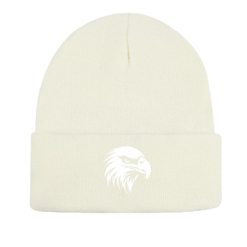 White Elephant Print Knit Cap Beanie, Animal Skull Cap Stretchy Stretchable Sporting Bobble Hat Knitted Hat Beanie