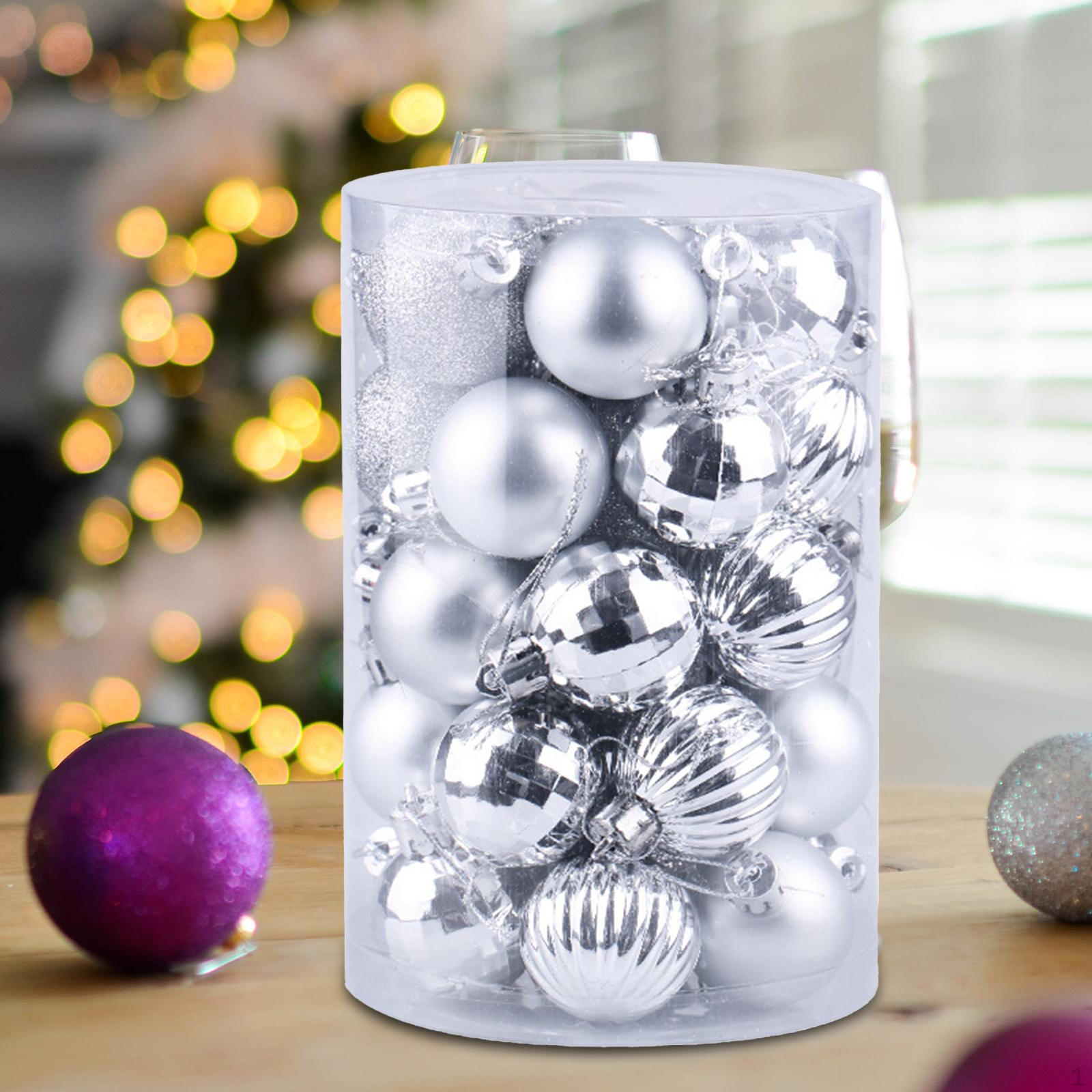 

34 Pieces Ball Decorations DIY Hanging Pendant Ornament Set for Wedding Anniversary Engagement срібний