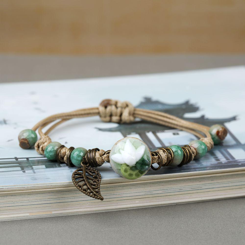Broken Bridge Ceramic Floral Handmade Bracelet - Women's Fashion Jewelry