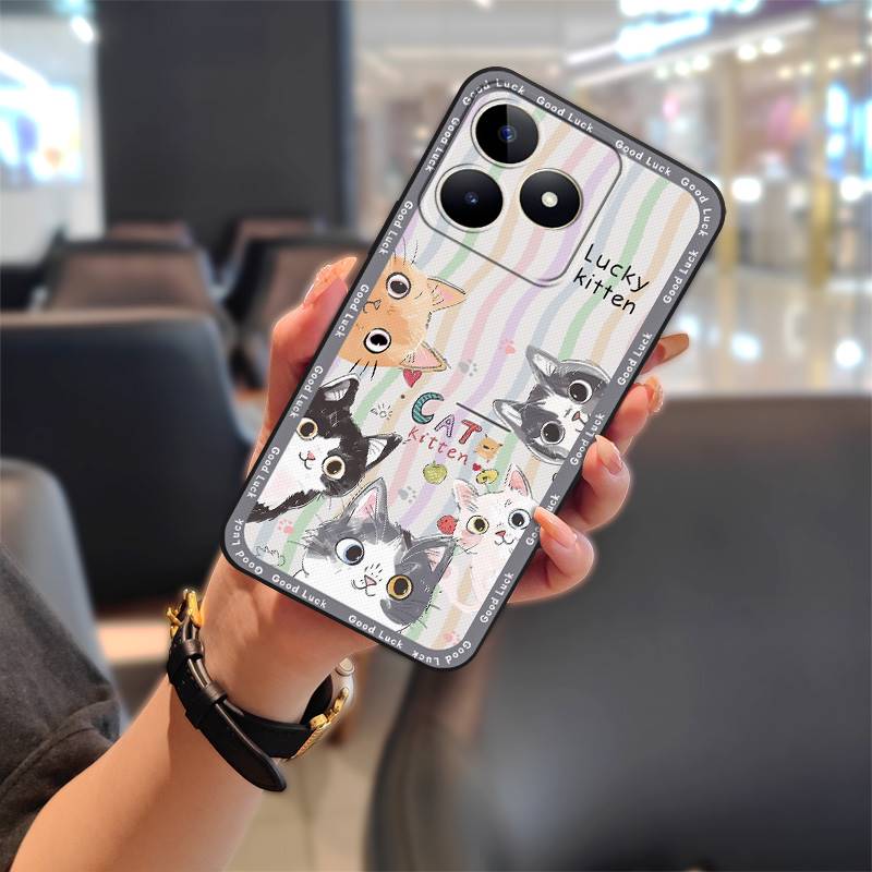 Phone Pouch TPU Phone Case For Realme C53/Narzo N53/Note50/C51/C51S Full Wrap Cartoon Protective Durable Anti-dust Cute