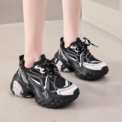 2024 Venda Quente Nova Moda Outono Sapatos Casuais Femininos Sapatos Esportivos Sapatos de Sola Grossa Femininos Zapatos Mujer de Cadarço