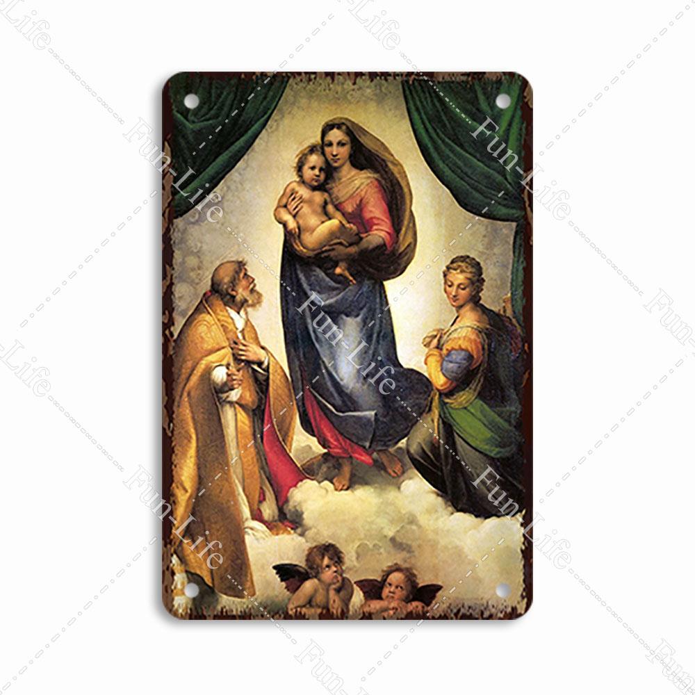 Christianity Vintage Decorative Metal Tin Sign Virgin Mary Retro Plaque Wall Decor Plate Jesus  Bar Pub Club Art Poster 20x30cm