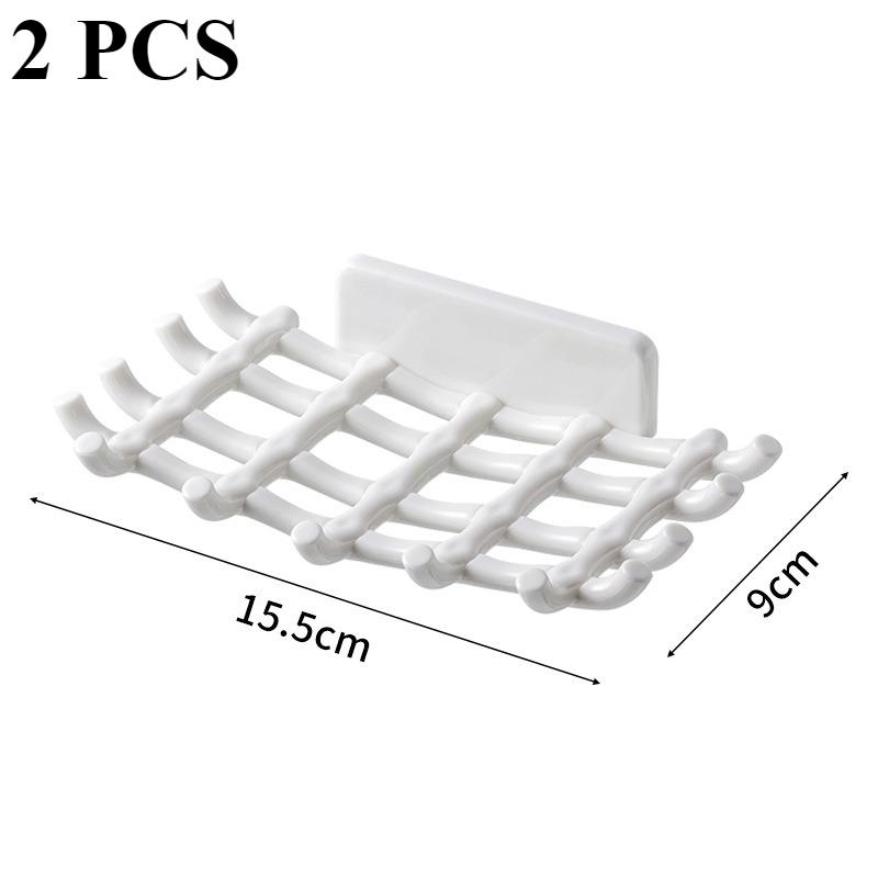 Luxury Wall Mounted Soap Box No Drill Drainage Shelf for Bathroom High End Soap Dish Rack with Hooks soap holder bathroom