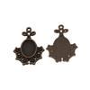 Antique Flower Frame Oval Bezel Charms For DIY Projects Glass Blank Tray Base