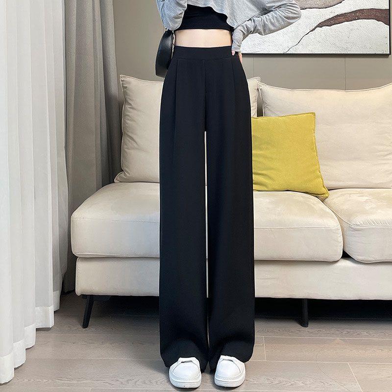 2026 Women's High-Waisted Spring Wide-Leg Suit Pants - Flattering, Casual, Loose, Straight-Leg