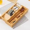 Kitchen Cutlery Box Bamboo Storage Box Chopstick Fork Telescopic Drawer Storage Rack Kitchen Organizer Home Organizer