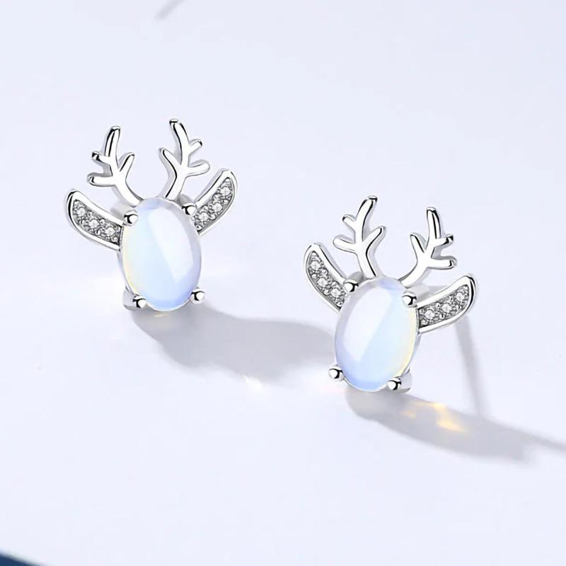 Antlers Stud Earrings, Cute And Exquisite Christmas Ornaments, Sweet Matching