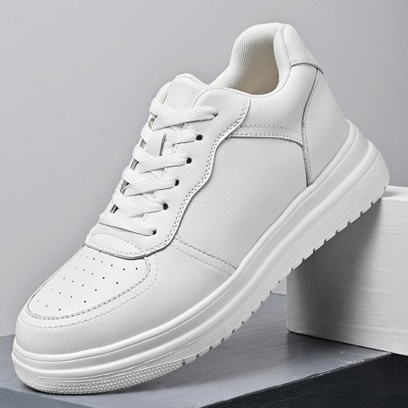 Fashion Fashion Comfortable Footwear Tenis Mens Shoes Genuine Leather Men Casual Shoes Brand High quality Men's leather White Sneakers