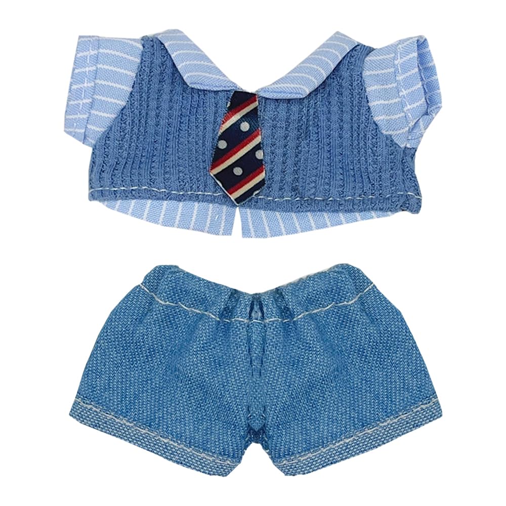 niannyyhouse 10 см Плюшевая одежда, Куртка и Штаны, Наряд для кук 17 см, Переодевание (синий)