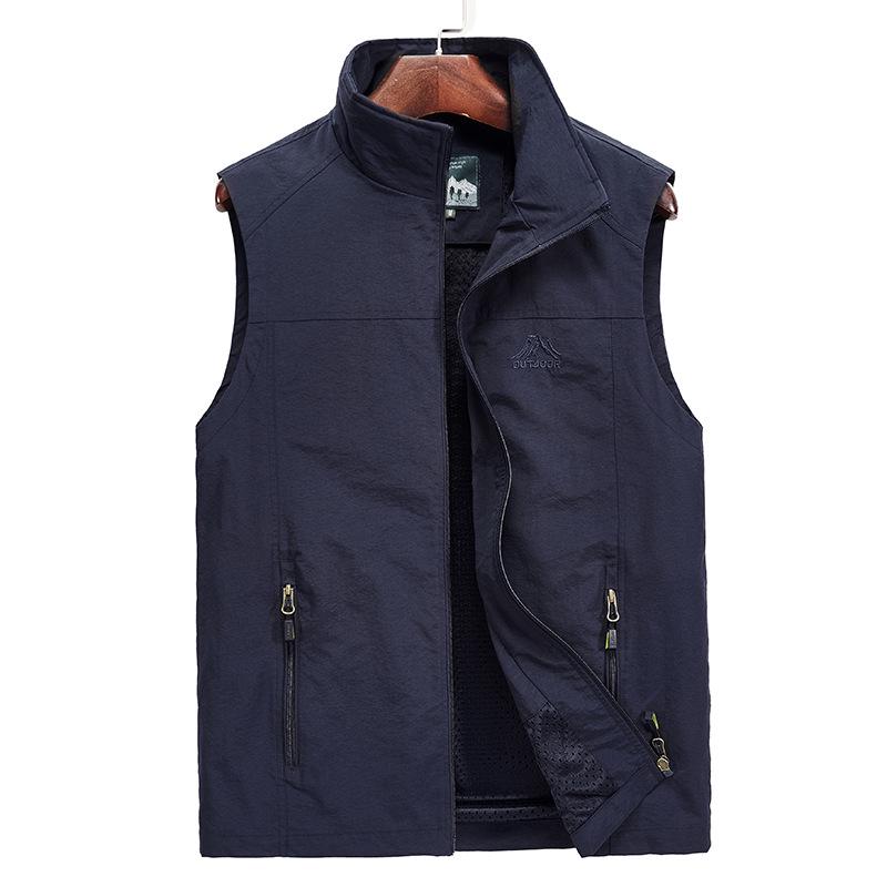 Men's Multi-Pocket Quick Dry Outdoor Vest for Fishing, Photography, and Work, Plus Size, Spring/Autumn