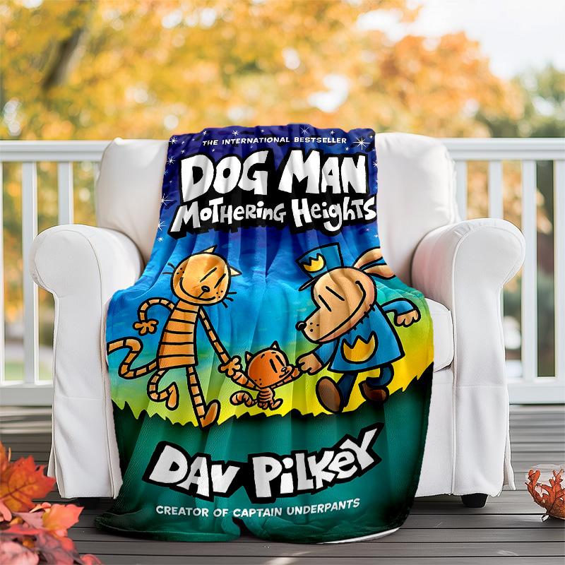 Dog man printed throw blanket—lightweight,soft,warm;versatile blanket for all seasons—perfect as &air-conditioning throw,nap blanket