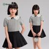 Girls' School Style Lapel Short Sleeve T-Shirt
