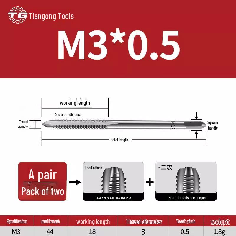 Set Manual de Filetare cu Tarod din Oțel Aliaj (M2-M20)